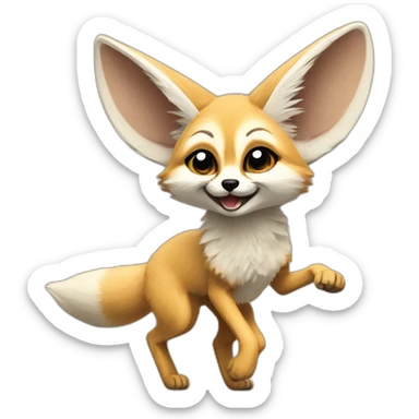 Fennec Fox dancing sticker