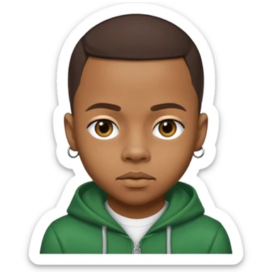 Shad "Bow Wow" Moss with dark brown hair sticker