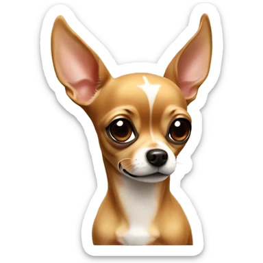 realistic deer headed chihuahua with tan and brown coloring  sticker