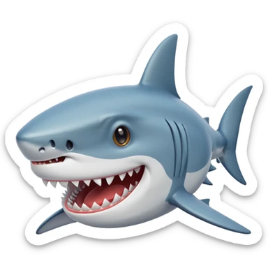 un requin style cartoon sticker