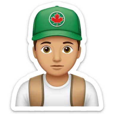 green ottowa trucker hat with text HIGHER written on it,  white center sticker