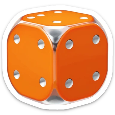 12-sided dice orange sticker
