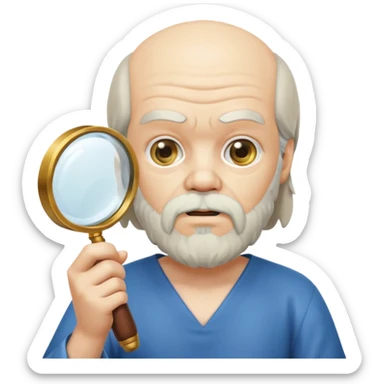 Sócrates mirando con una lupa  sticker