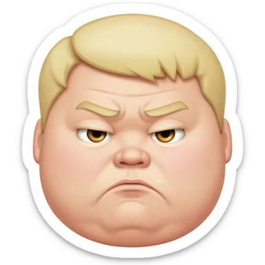 Fat boy frowning sticker