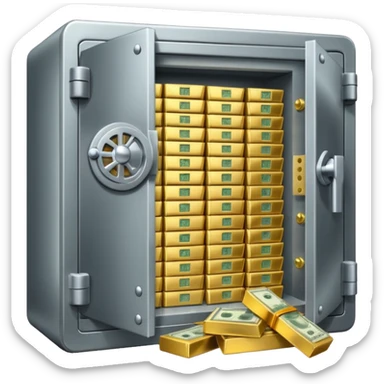 Bank vault full of money  sticker