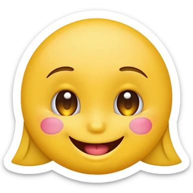 Yellow emoji doing flirty face sticker