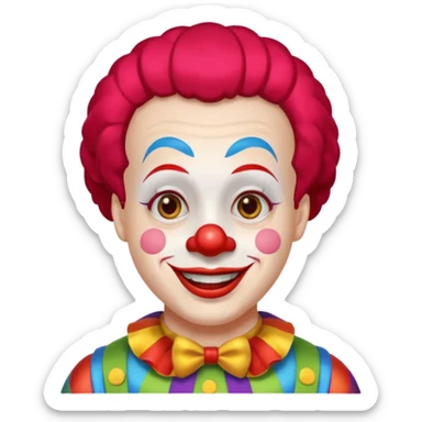 buzz cut black haired clown sticker