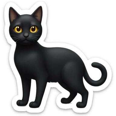 Black cat with golden eyes full body  sticker