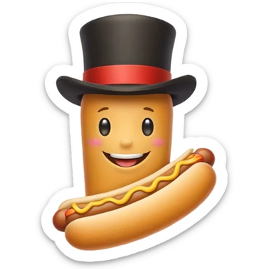 hotdog in a tophat sticker