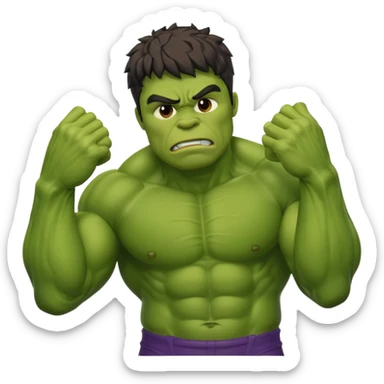 Create a man in a Hulk costume with a face palm sticker