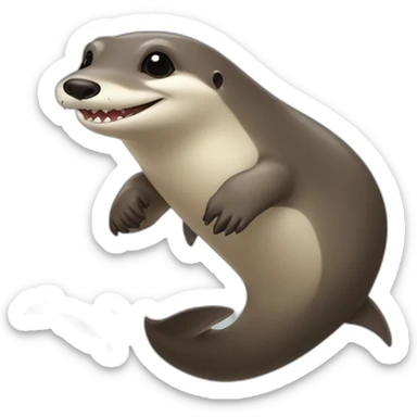 Loutre sur un requin sticker