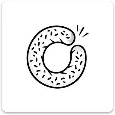 a simit, the Turkish sesame bagel, hand drawn doodle style sticker