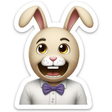 Adorable mad bunny sticker