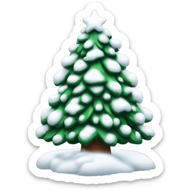 a christmas tree covered in snow sticker