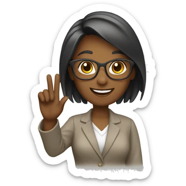 Female tutor waving sticker