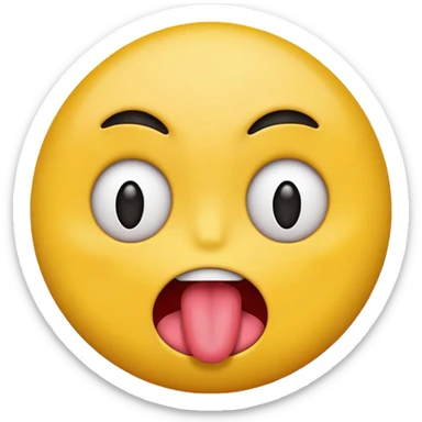 Emoji with dead eyes and tongue sticking out to the side sticker