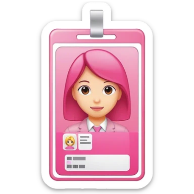 PINK ID CARD without the person sticker