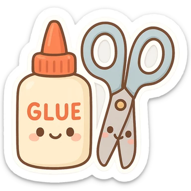 craft glue and scissors sticker