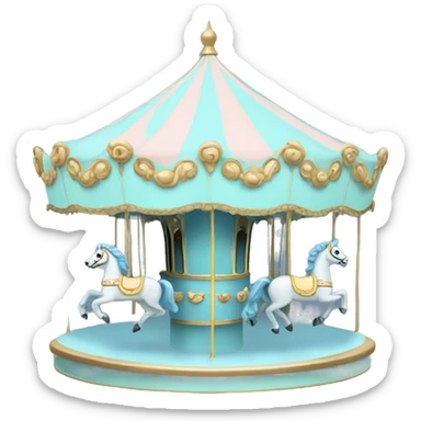 Pastel blue carousel sticker