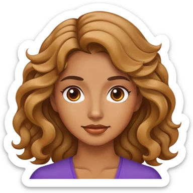 chica morena con ondas  sticker
