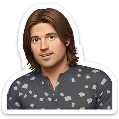 brown haired boy portrait sticker