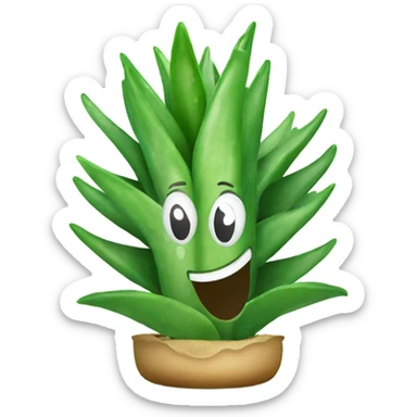 Aloe vera smiling sticker