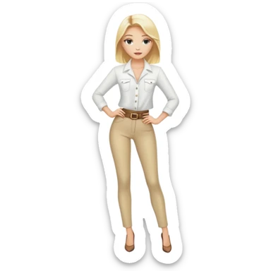 blonde fashion model in a professional full body pose sticker