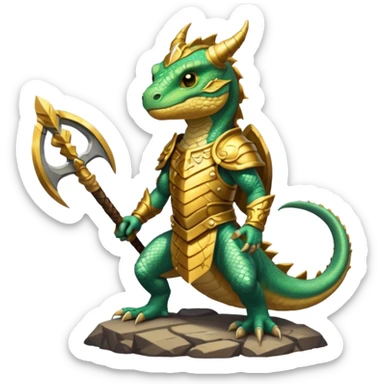 valorous Viking lizard in Valhalla, detailed armor, heroic pose, glowing sky sticker