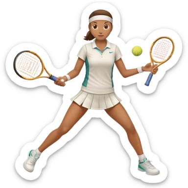 High resolution full body of a tennis player with just a one racket  sticker