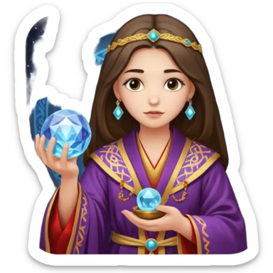 A girl in an esoteric practice sticker