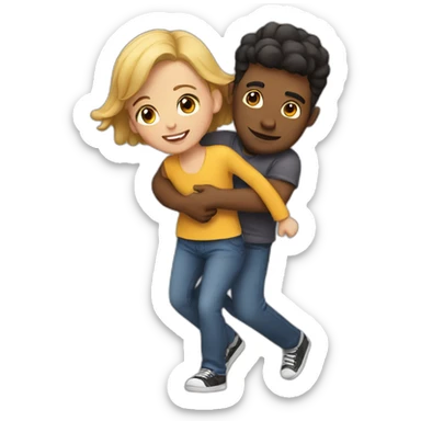 a guy carries a girl sticker