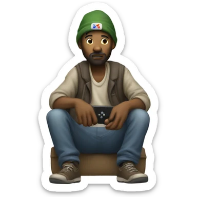 Hobo playing Xbox  sticker