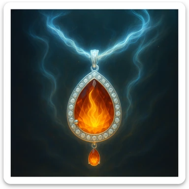 Make the necklace floating and ethereal, with a glowing aura sticker