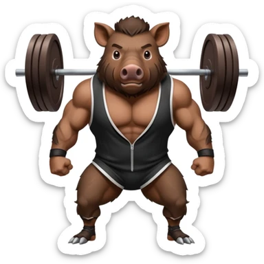wild boar, gym sticker