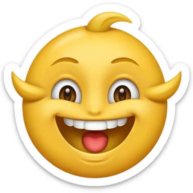 Um emoji souriant classique avec des yeux draguer, qui met un doigt dans sa bouche  sticker