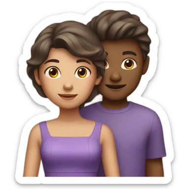 Girl and boy in purple dress  sticker