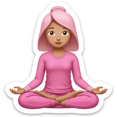 Una chica meditando rosa sticker