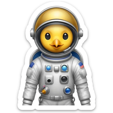 bird with astronaut suit sticker