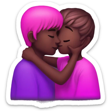 Neon kissing me sticker