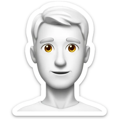 portrait white skin man, upper body, from chest, cartoon sticker