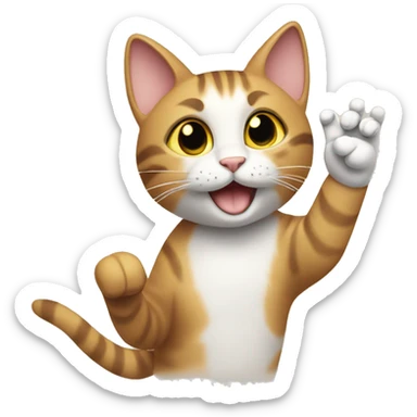 Cat giving high five sticker