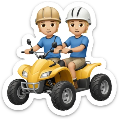 Can you make 2 blonde boys kids riding four wheelers sticker