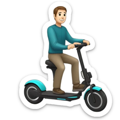 Trotinette électrique Segway avec personne sticker