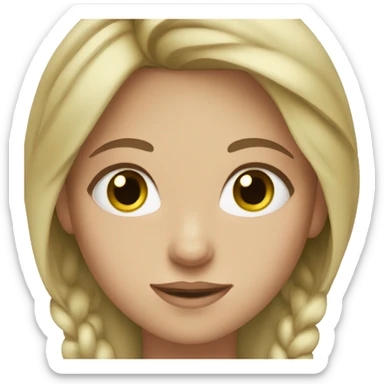 Girl with green eyes and dark blonde hair sticker