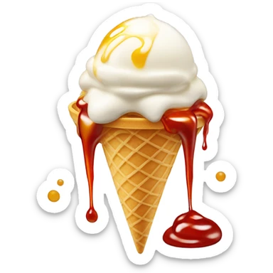 vanilla icecream with chili oil drizzled on top sticker