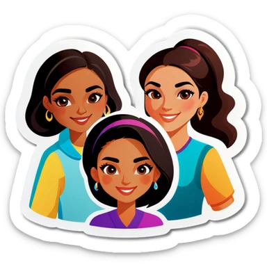 A group of women from every ethnicity sticker