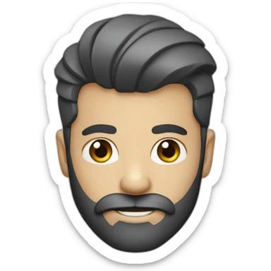bearded man with comb over trendy hair sticker
