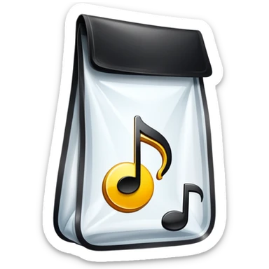 ziplock bag with a musical note inside sticker