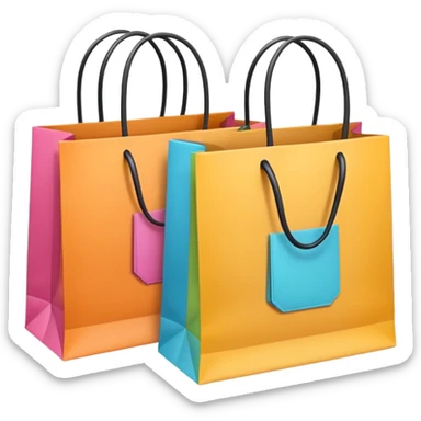 2 aesthetic shopping bag with pattern sticker