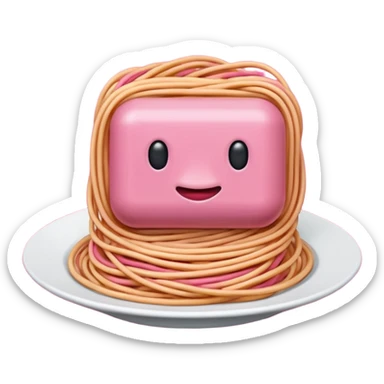 Jeff Koons style spam pink spaghetti abstract art sculpture  sticker